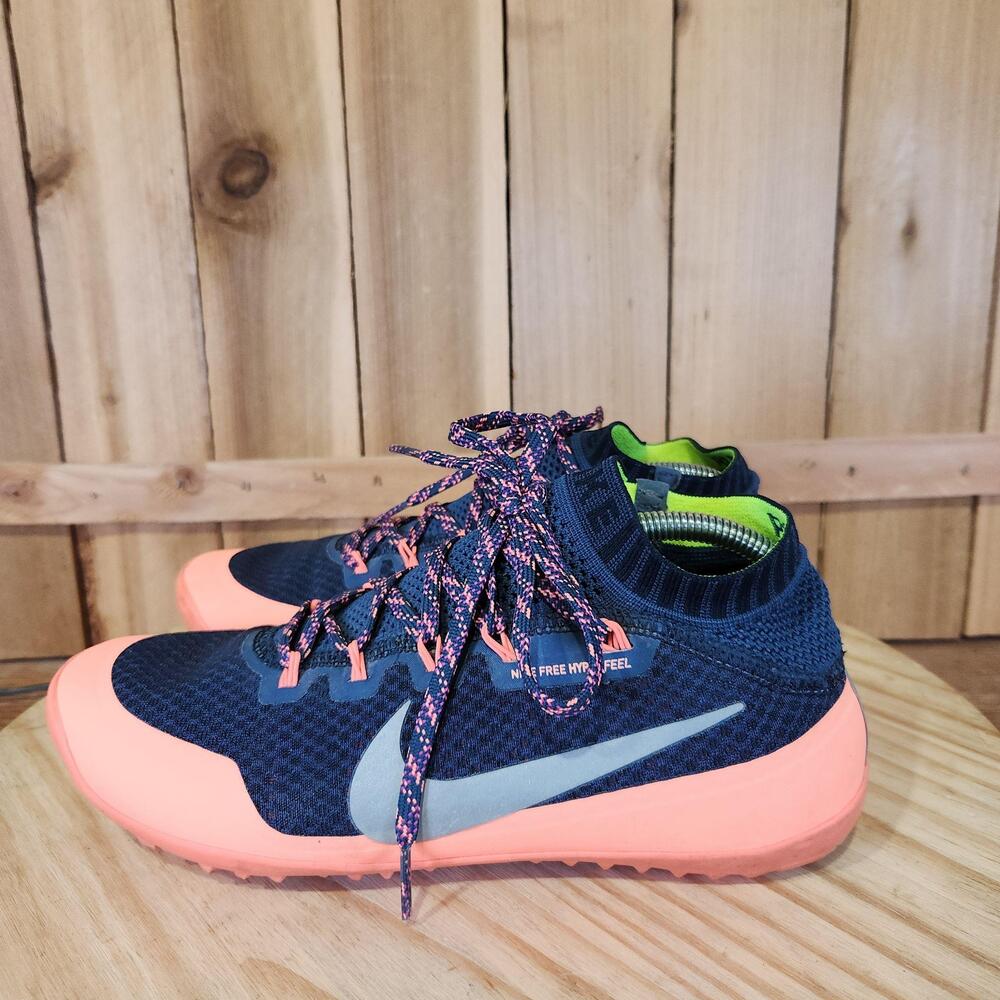 Nike Free Hyperfeel Shoes Womens 8 Blue Knit Running Sneakers 616254-400